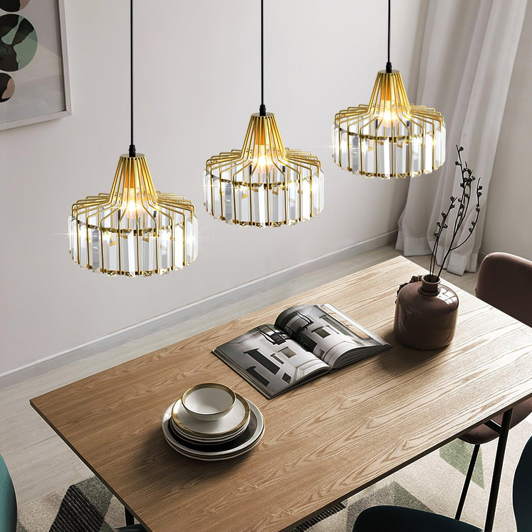 Lampa Wisząca Kryształowa Bębnowa