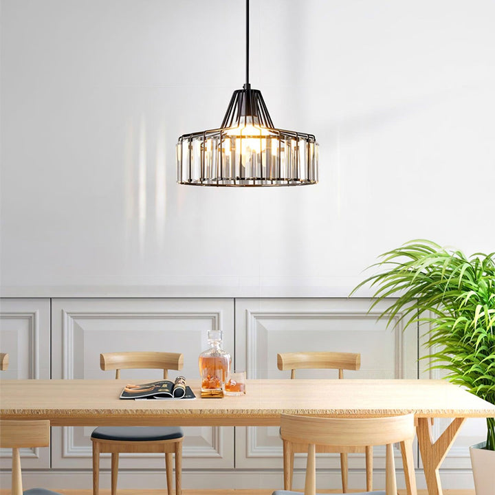Lampa Wisząca Kryształowa Bębnowa