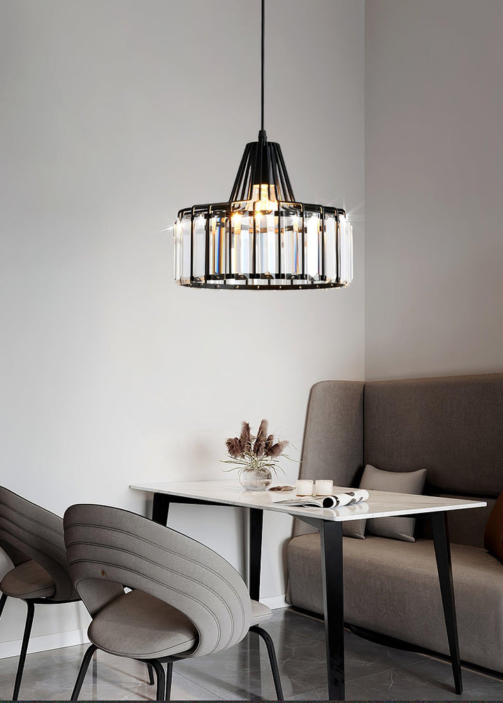 Lampa Wisząca Kryształowa Bębnowa