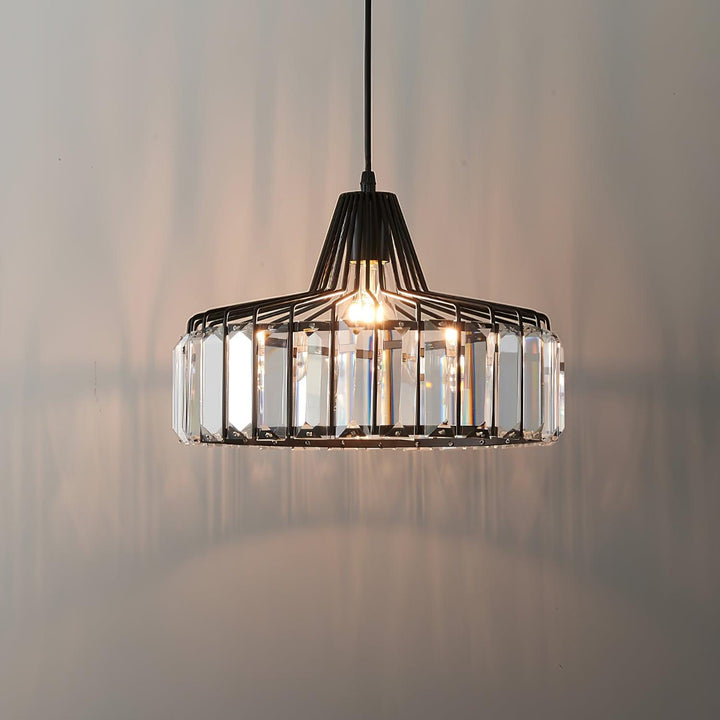 Lampa Wisząca Kryształowa Bębnowa