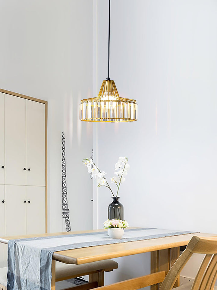 Lampa Wisząca Kryształowa Bębnowa