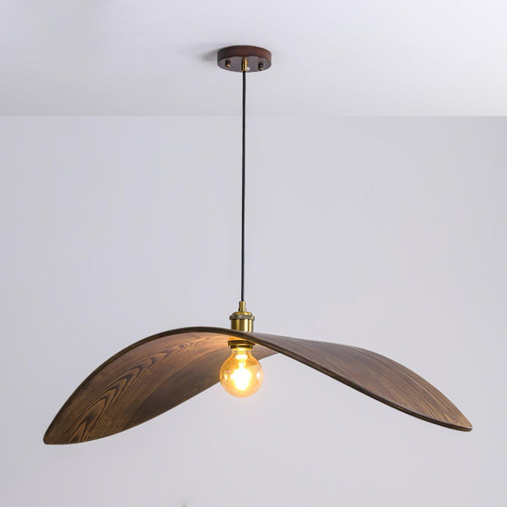 Lampa Wisząca Z Drewna Krzywoliniowa
