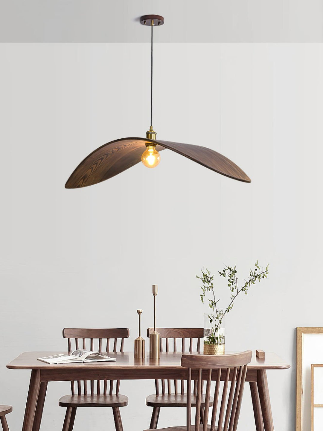 Lampa Wisząca Z Drewna Krzywoliniowa