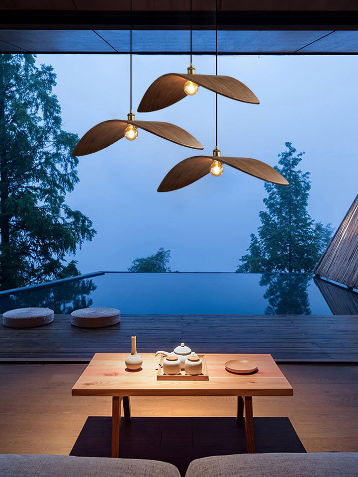 Lampa Wisząca Z Drewna Krzywoliniowa