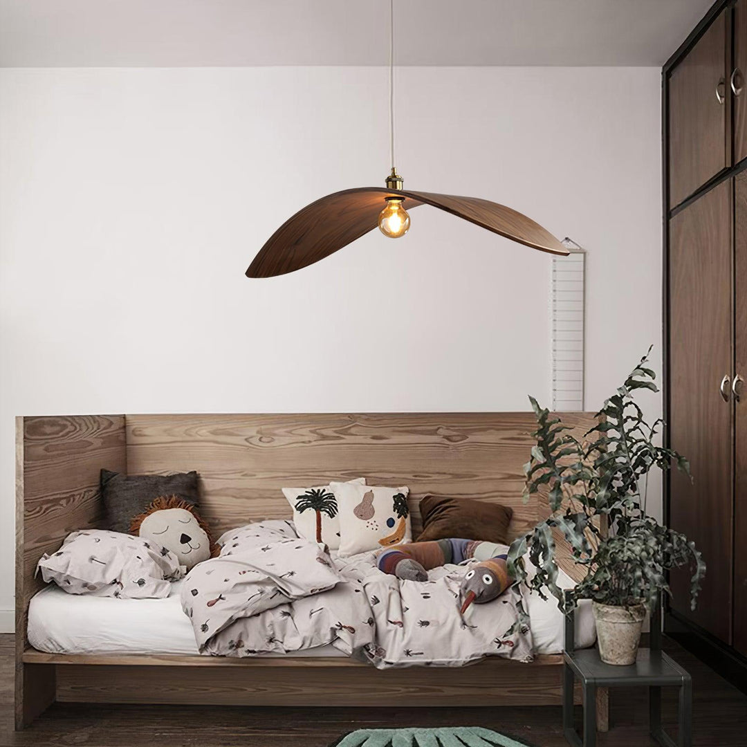 Lampa Wisząca Z Drewna Krzywoliniowa
