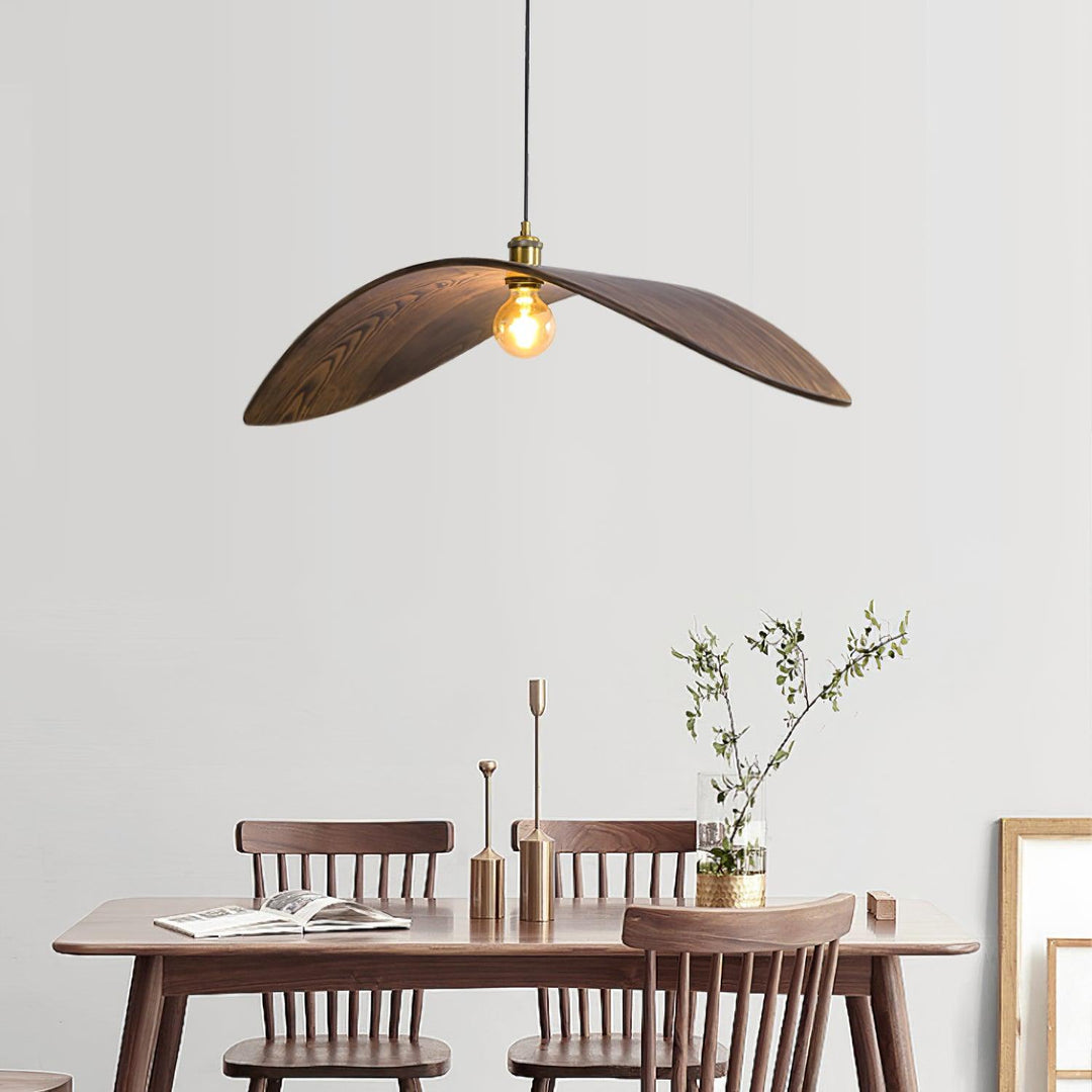 Lampa Wisząca Z Drewna Krzywoliniowa