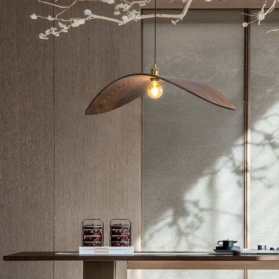 Lampa Wisząca Z Drewna Krzywoliniowa