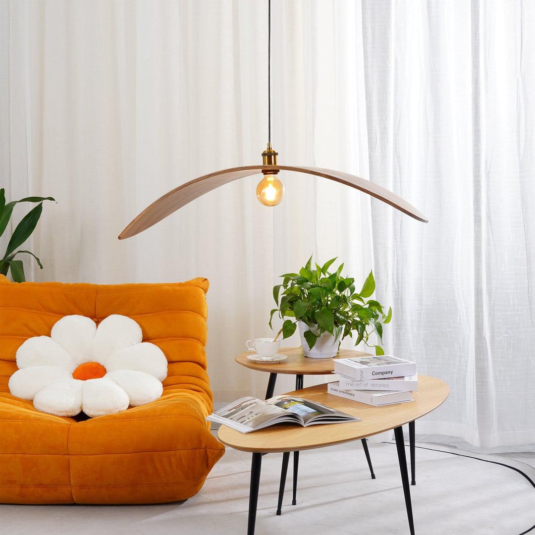 Lampa Wisząca Z Drewna Krzywoliniowa