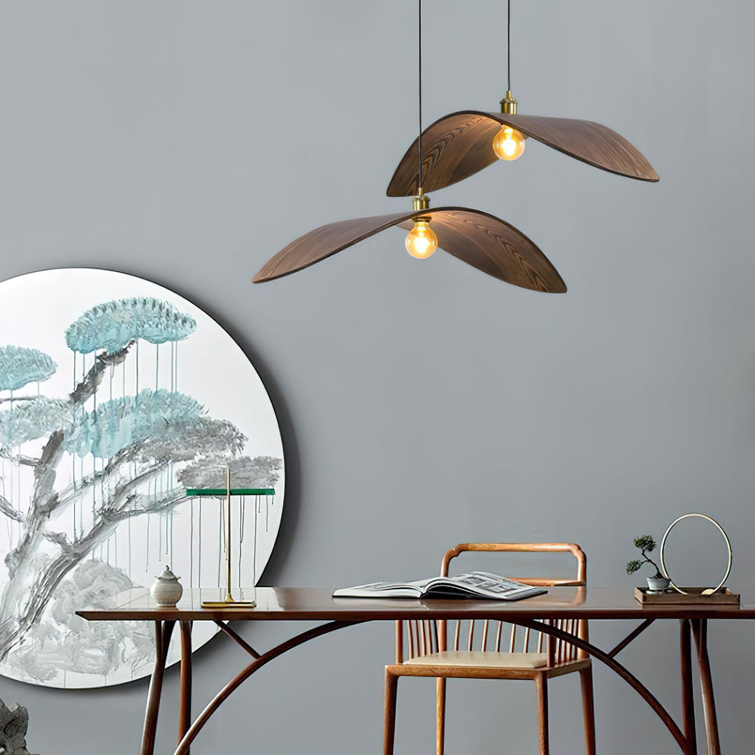 Lampa Wisząca Z Drewna Krzywoliniowa