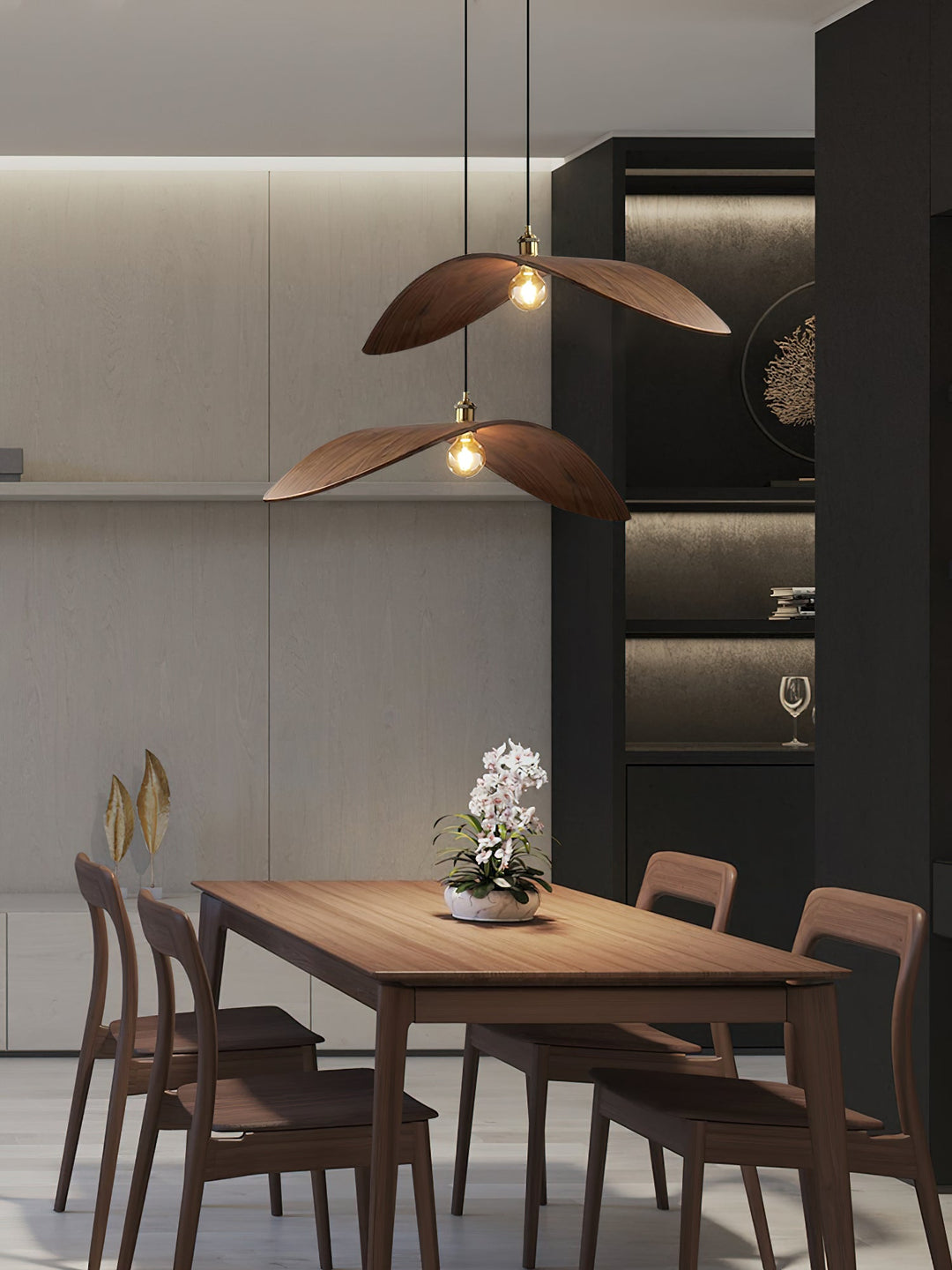 Lampa Wisząca Z Drewna Krzywoliniowa