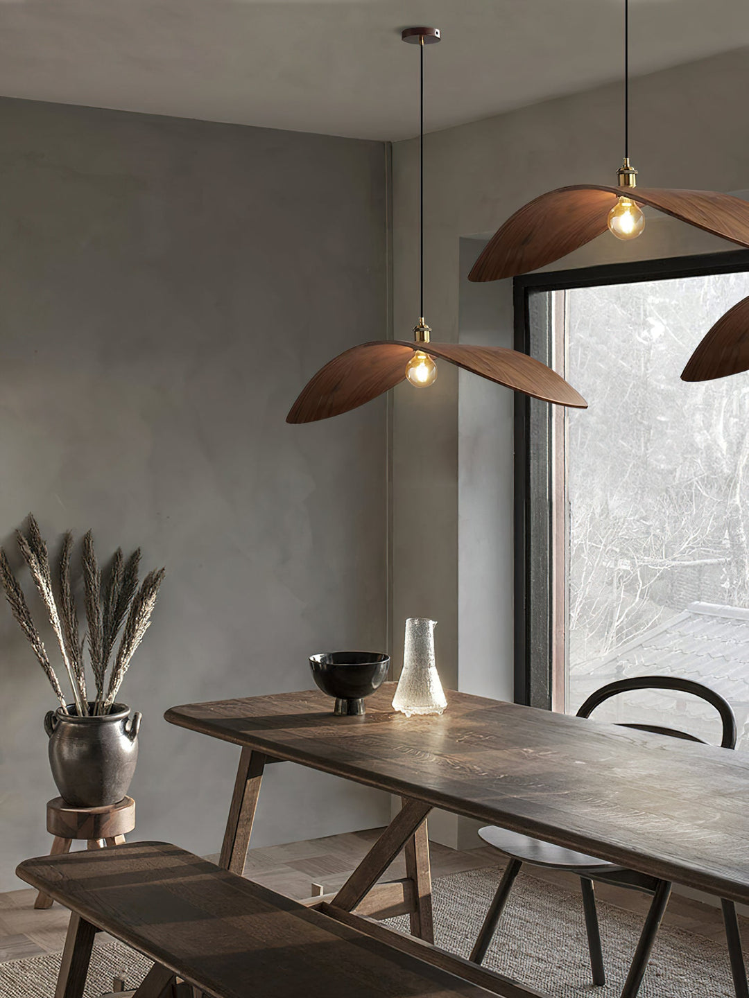 Lampa Wisząca Z Drewna Krzywoliniowa