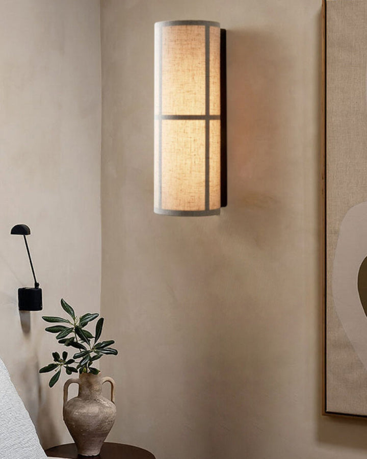 Lampa Ścienna z Tkaniny w Kształcie Cylindra