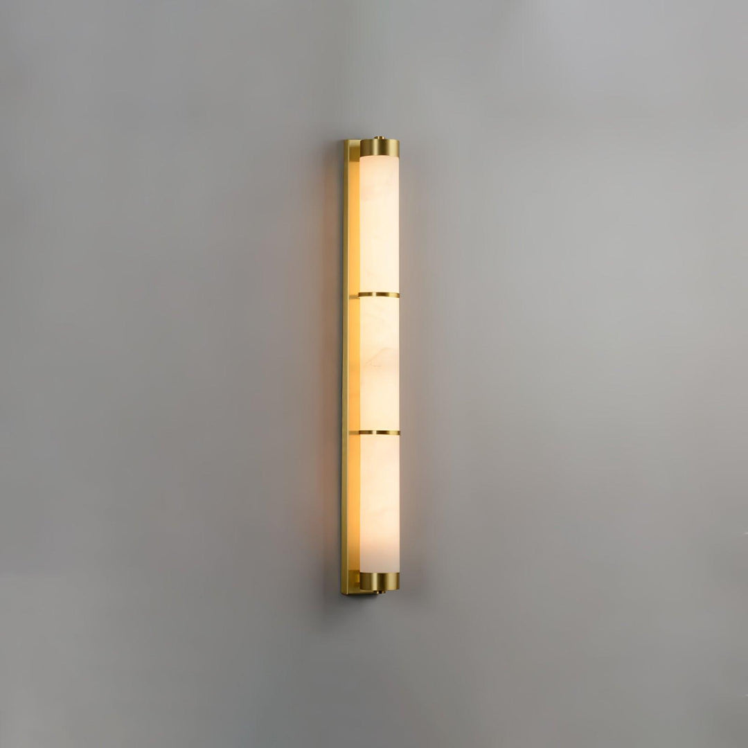 Lampa Ścienna Cylindra z Alabastru i Mosiądzu