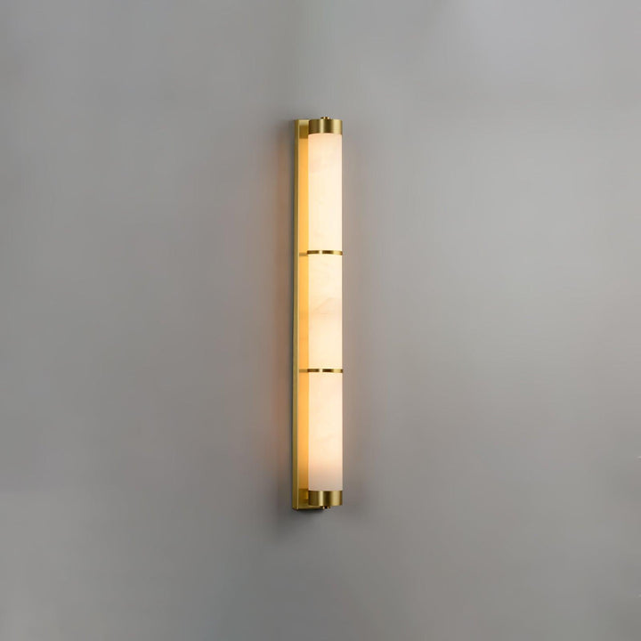 Lampa Ścienna Cylindra z Alabastru i Mosiądzu