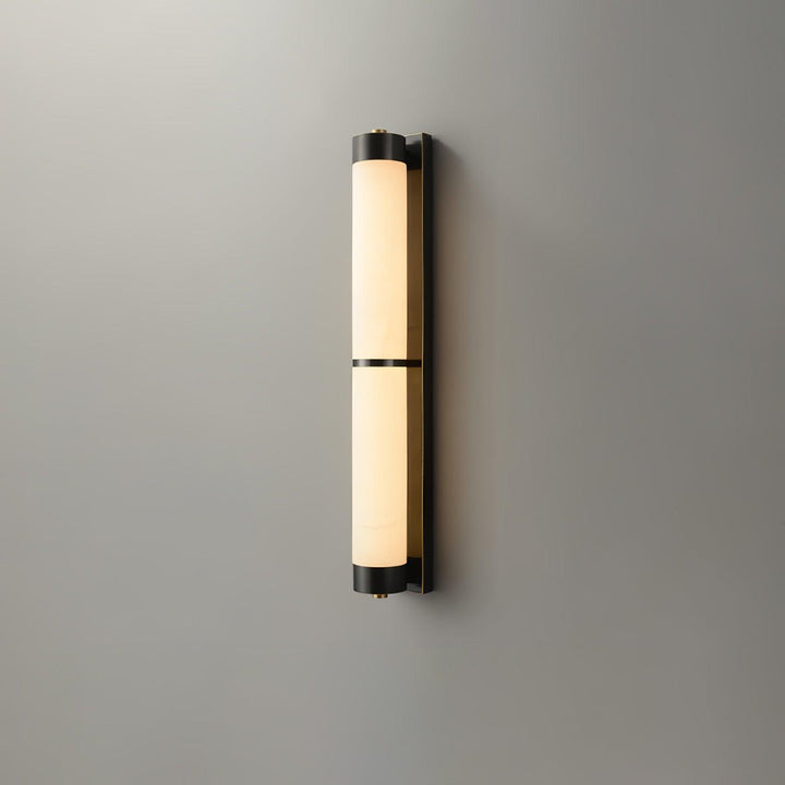 Lampa Ścienna Cylindra z Alabastru i Mosiądzu