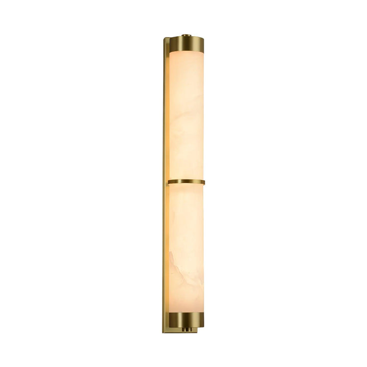 Lampa Ścienna Cylindra z Alabastru i Mosiądzu