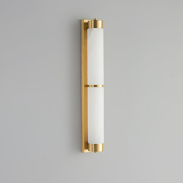 Lampa Ścienna Cylindra z Alabastru i Mosiądzu