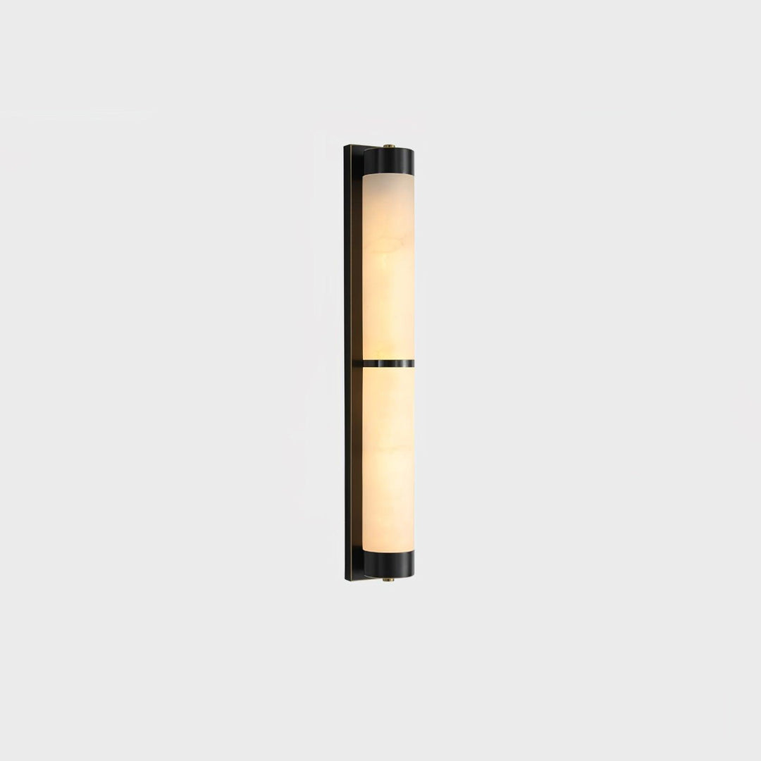 Lampa Ścienna Cylindra z Alabastru i Mosiądzu