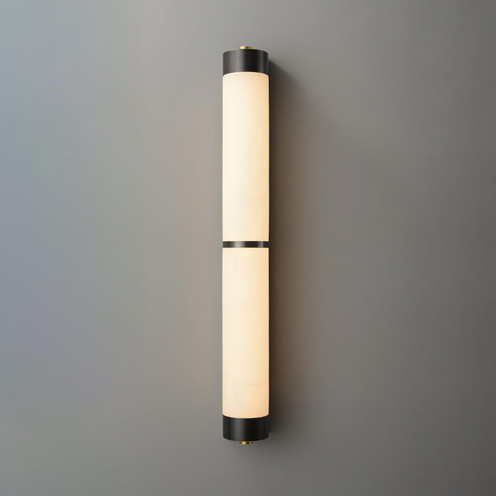 Lampa Ścienna Cylindra z Alabastru i Mosiądzu
