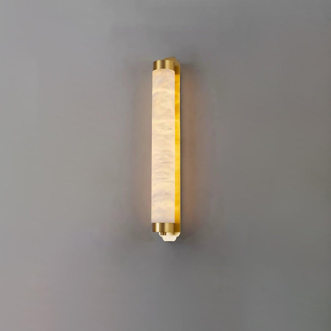 Lampa Ścienna Cylindra z Alabastru i Mosiądzu