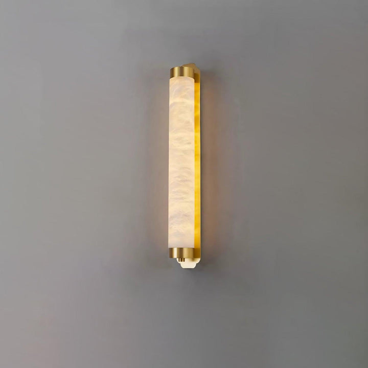 Lampa Ścienna Cylindra z Alabastru i Mosiądzu