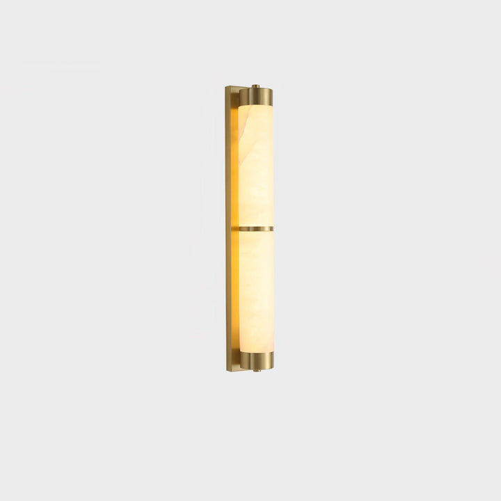 Lampa Ścienna Cylindra z Alabastru i Mosiądzu