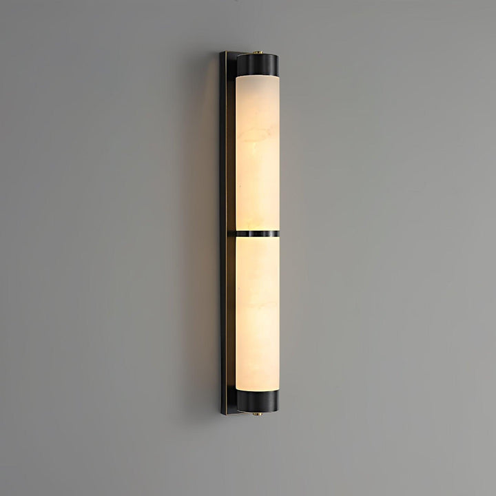 Lampa Ścienna Cylindra z Alabastru i Mosiądzu