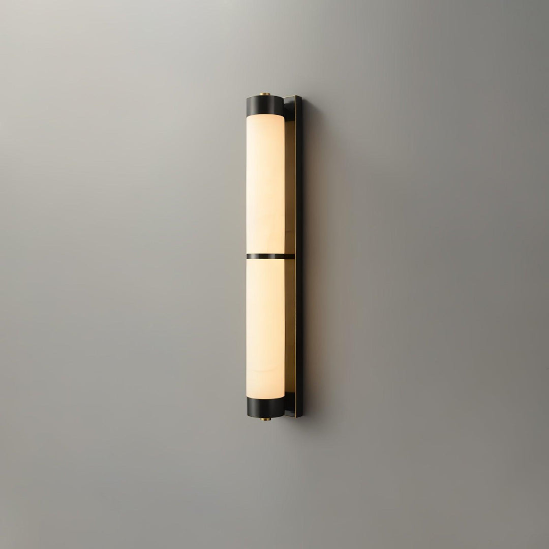 Lampa Ścienna Cylindra z Alabastru i Mosiądzu