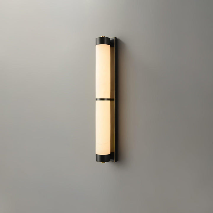 Lampa Ścienna Cylindra z Alabastru i Mosiądzu
