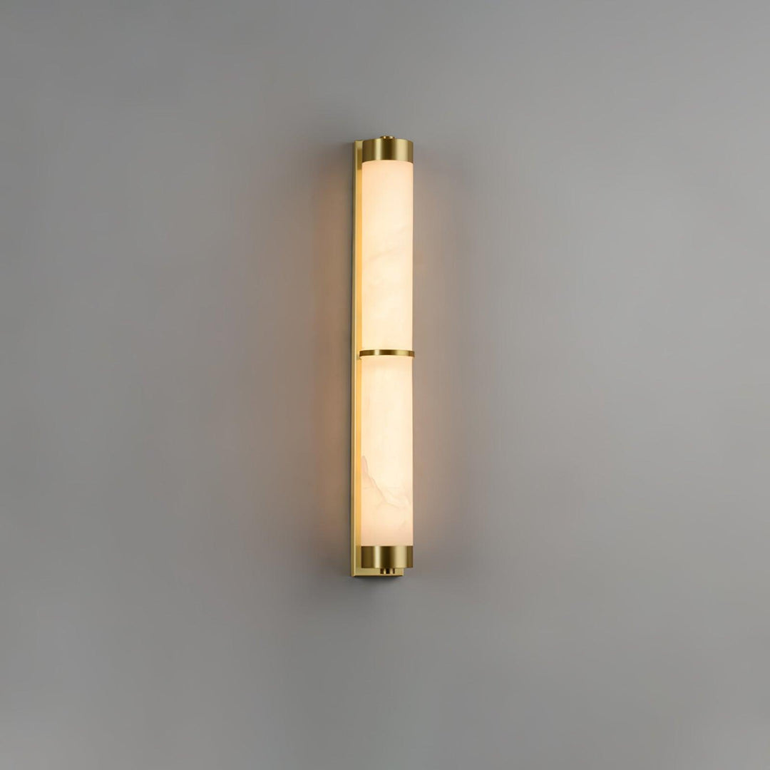 Lampa Ścienna Cylindra z Alabastru i Mosiądzu