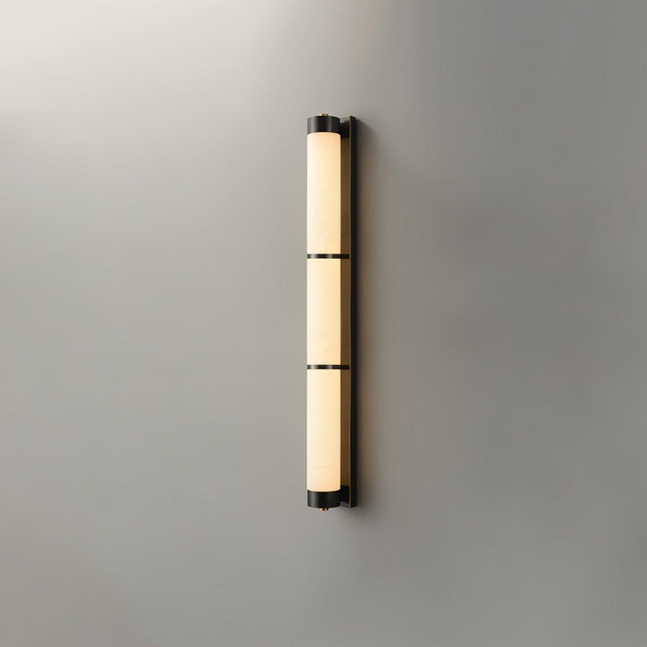 Lampa Ścienna Cylindra z Alabastru i Mosiądzu