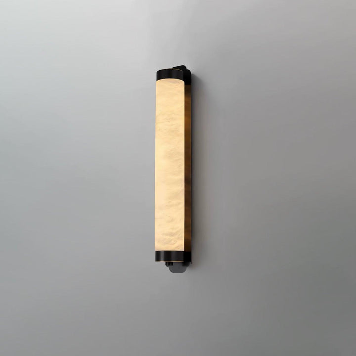 Lampa Ścienna Cylindra z Alabastru i Mosiądzu