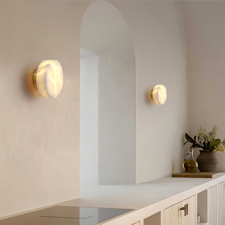 Cylindryczna Lampa Ścienna z Alabastru