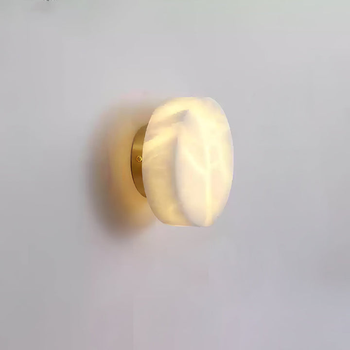 Cylindryczna Lampa Ścienna z Alabastru