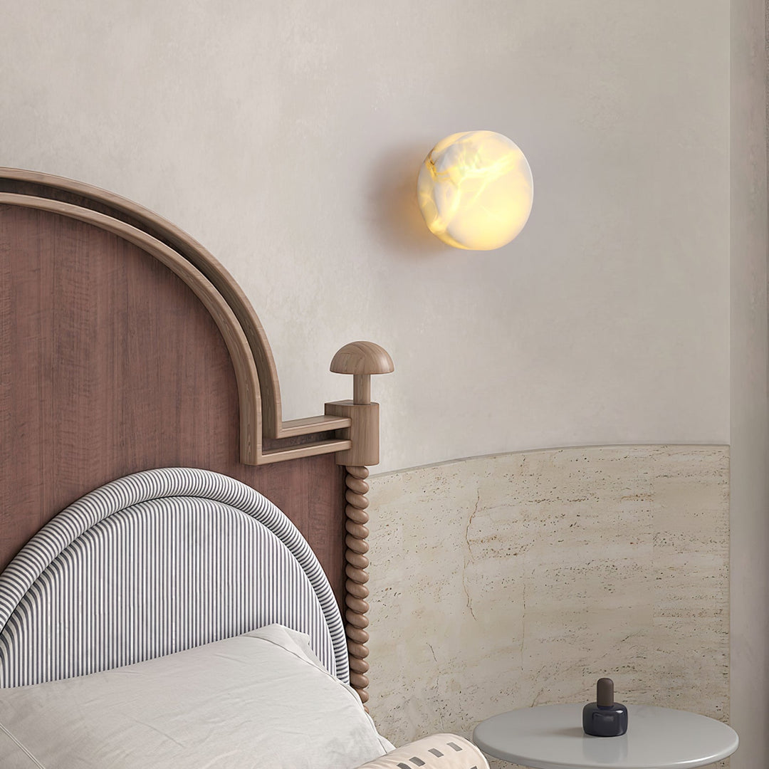 Cylindryczna Lampa Ścienna z Alabastru