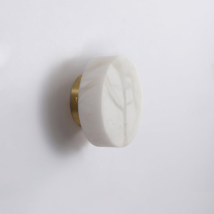 Cylindryczna Lampa Ścienna z Alabastru