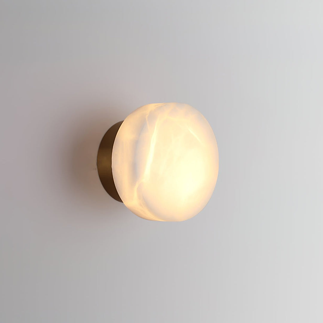 Cylindryczna Lampa Ścienna z Alabastru