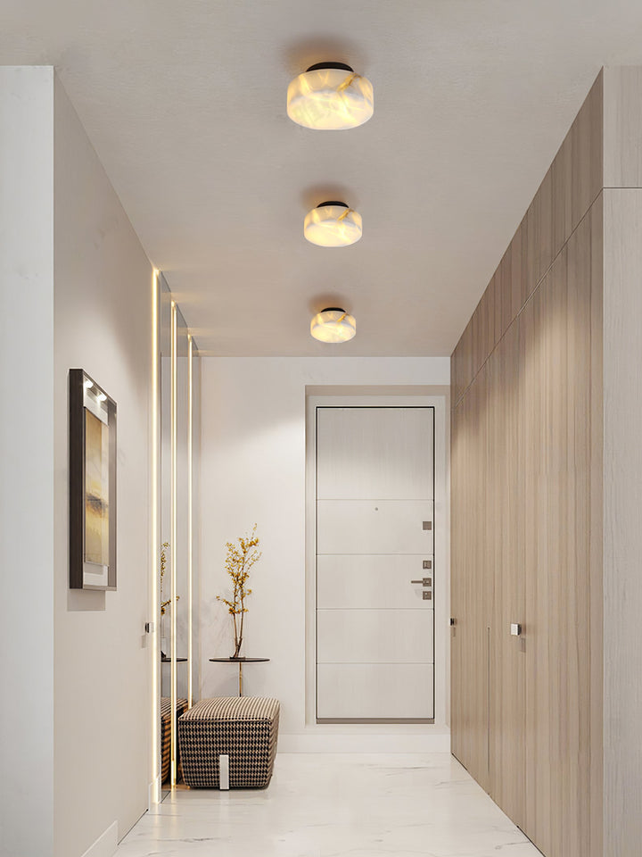 Cylindryczna Lampa Ścienna z Alabastru