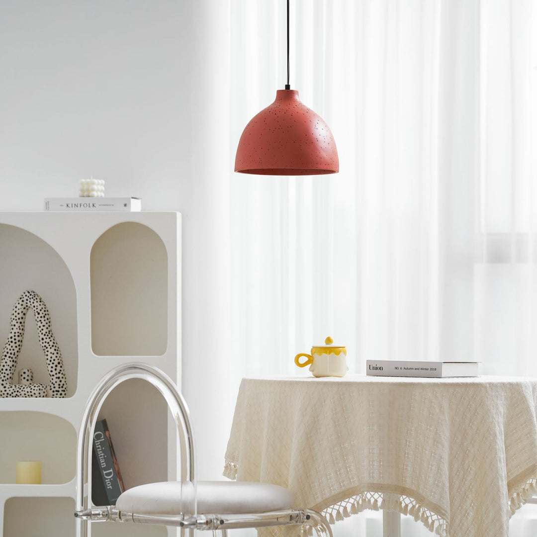 Lampa wisząca z żywicy w kształcie miski
