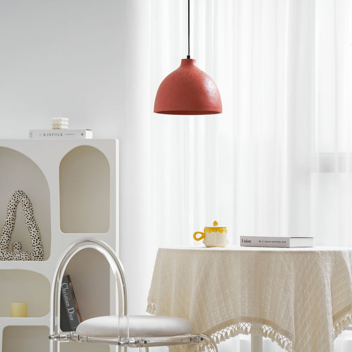Lampa wisząca z żywicy w kształcie miski