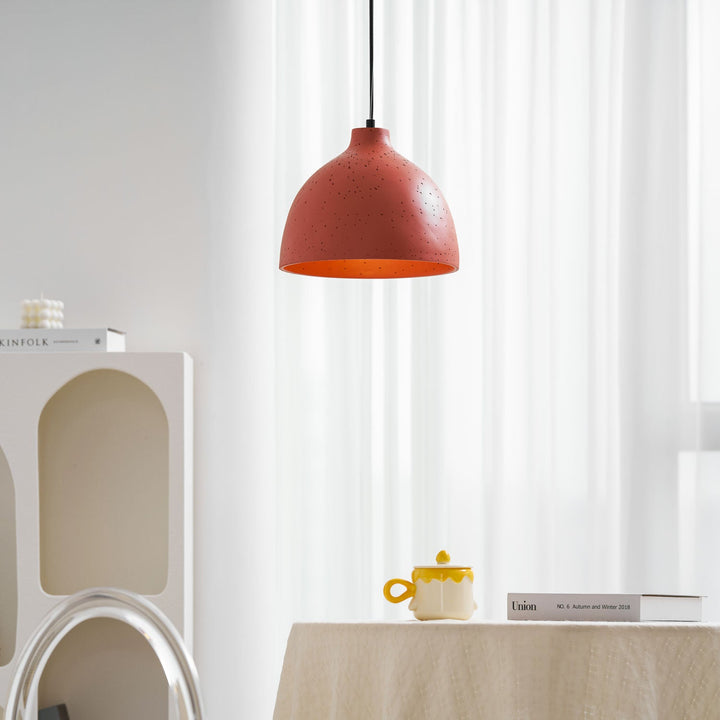 Lampa wisząca z żywicy w kształcie miski