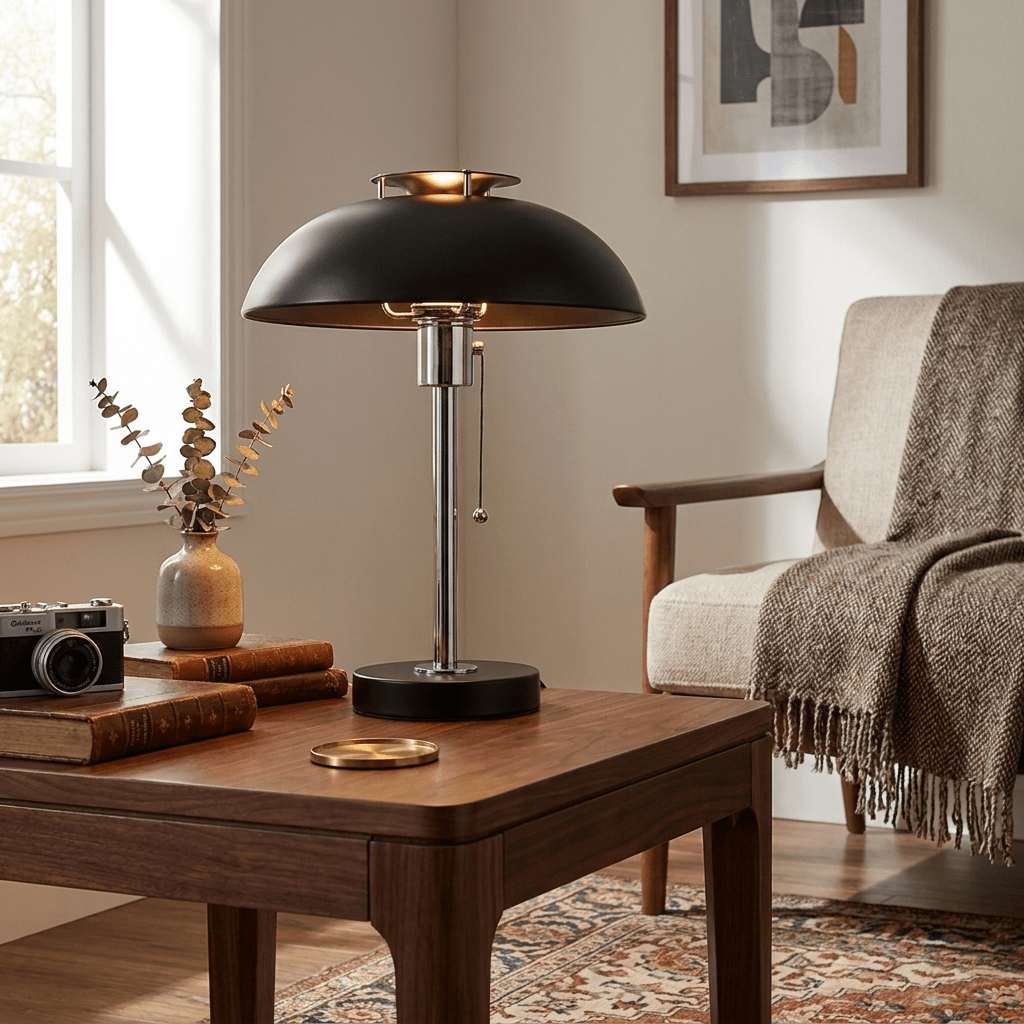 Lampa stołowa Domo Chrome Mushroom
