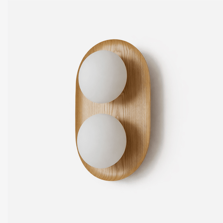Lampa Ścienna Duo Orb z Drewna
