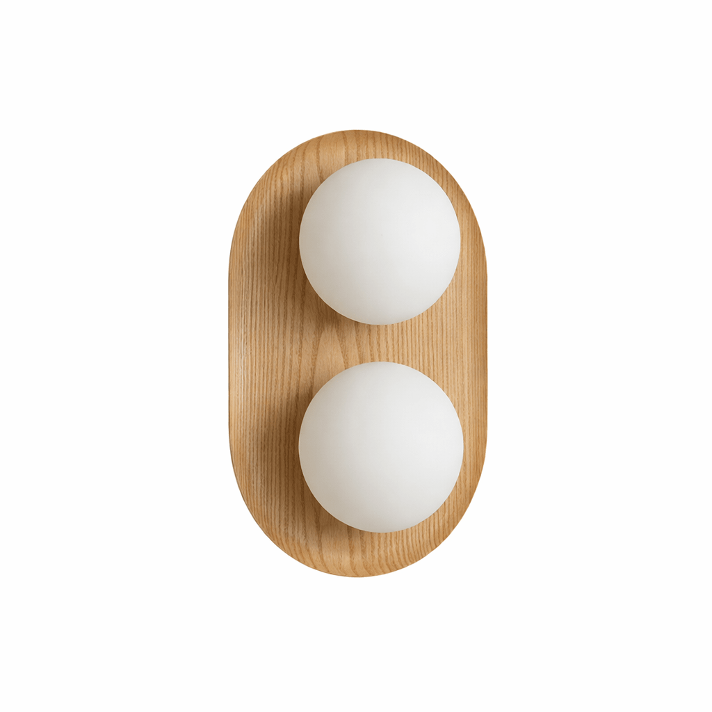 Lampa Ścienna Duo Orb z Drewna