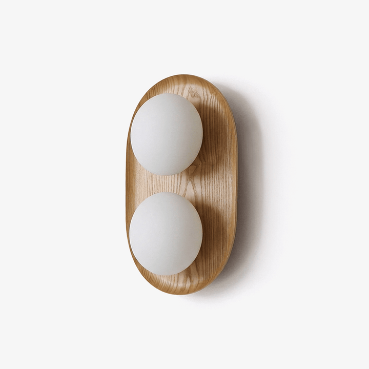 Lampa Ścienna Duo Orb z Drewna