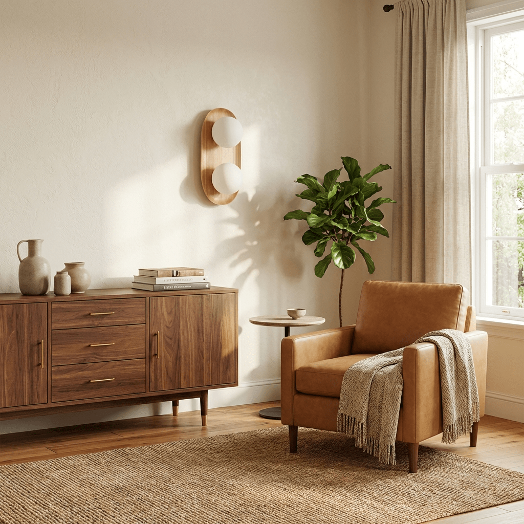 Lampa Ścienna Duo Orb z Drewna