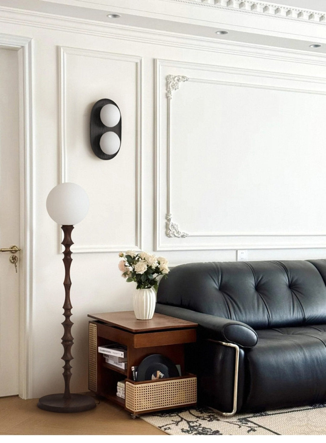 Lampa Ścienna Duo Orb z Drewna