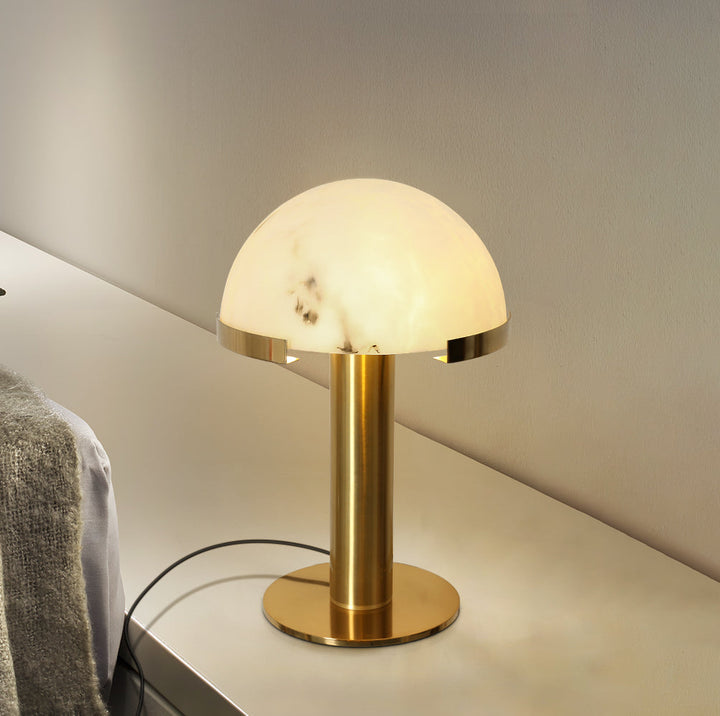 Elegancka Lampa Stołowa Alabastrowa
