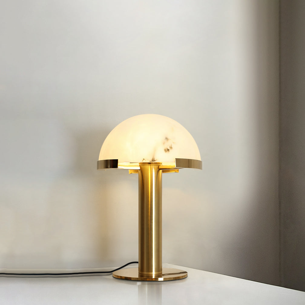 Elegancka Lampa Stołowa Alabastrowa
