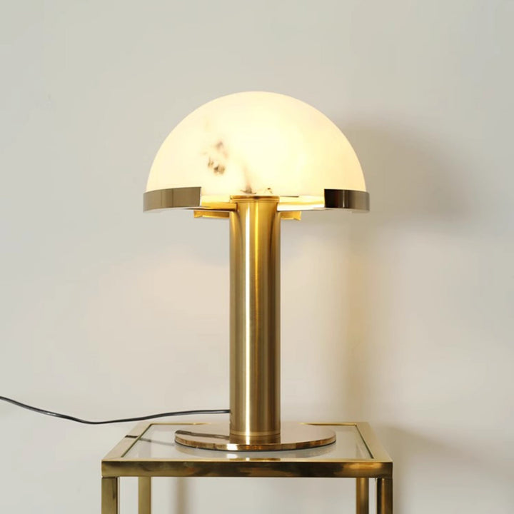 Elegancka Lampa Stołowa Alabastrowa